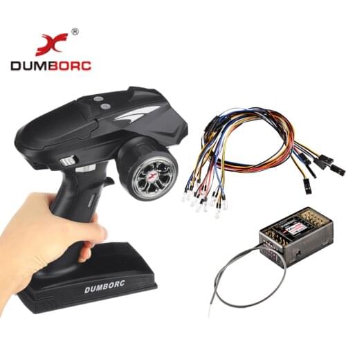 DUMBORC X6P 6CH 2.4G RC Radio Controller Transmitter with X6DC Receiver DC LED Set for RC Car Boat Tank Support DIY