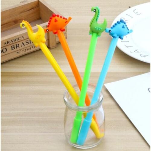 1500pcs Cartoon Creative Dinosaur Gel Pen Kawaii Promotional Gift Silicone Stationery Pen Student School Office Supply Free Ship