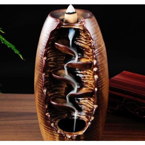 Hot Smoke incense burner new arrival tower incense cone purple ceramic smoke aromatherapy furnace