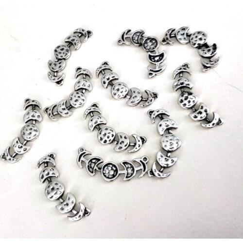 Hzew 50pcs Vintage Moon Change Pendant For Women Eclipse Moon charm Jewelry