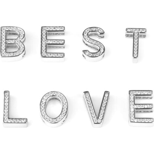 A-Z Alphabet 26 Letter Micro Pave CZ Beads For DIY Handmade Bracelets Necklaces For Women Jewelry Making Accessories