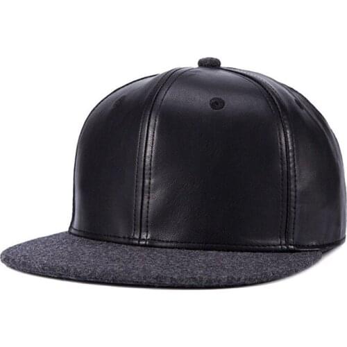 PANGKB Brand Extreme sport CAP black leather snapback hat for men women adult hip hop outdoor casual sun baseball cap wholesale