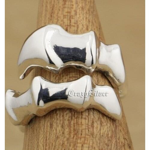 925 Sterling Silver Adjustable Claw Mens Biker Rocker Punk Ring 9W010 Free US Size 8 to 11