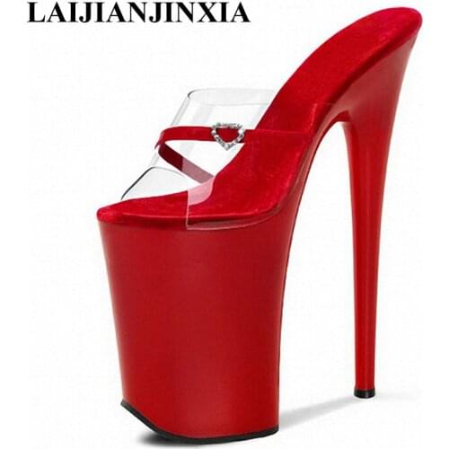 LAIJIANJINXIA New Women Platform Sexy Slippers For Women Wedding Shoes 20cm Pole Dancing High Heels Dance Shoes