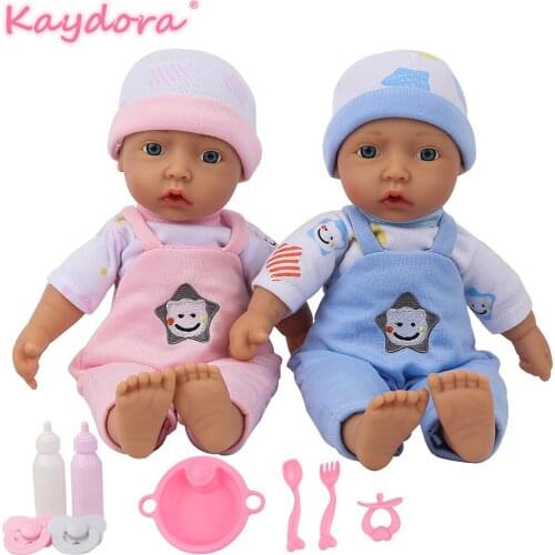 MINI 10 inch bebes reborn doll New Handmade cloth body reborn lol baby adorable Lifelike twins Bonecas DIY kid toys KAYDORA