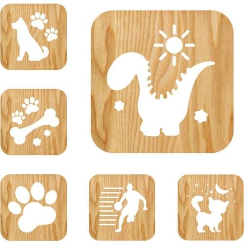 3D Table Decoration Night Light Wooden Table Lamp USB Powered Desk Light Home Bedside Animal Shape Square Cat Luminaria Gift