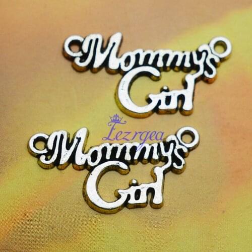 20pcs/lot--27x14mm, Antique silver plated mommys girl charms,DIY supplies,Jewelry accessories