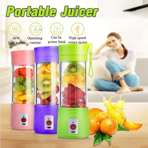 380ml Portable Juicer Electric USB Charging Smoothie Blenders Machine Mixer Mini Juices Cup Maker Fast Blenders Food Processor