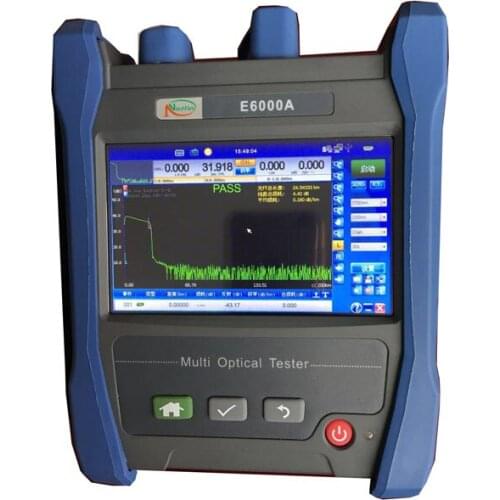 Handheld OTDR E6000A OTDR 1310/1550nm 28/26dB,Integrated VFL, Touch Screen Optical Time Domain Reflectometer VFL English Menu
