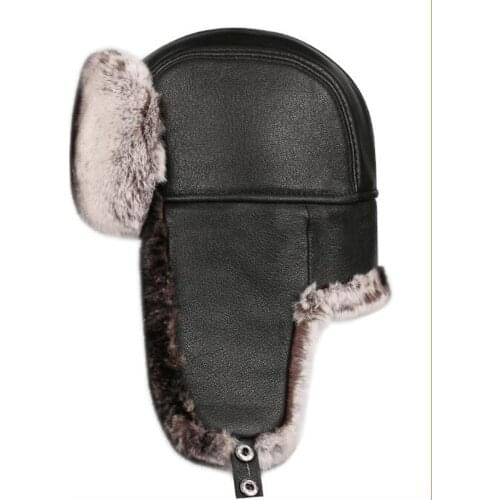 Caps for man 2021 100% fashion new style winter Russian natural leather hat hot sale warm good quality genuine caps