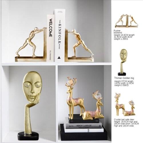 Nordic Light Luxury Home Decor Golden Crystal Ball Accessories Living Room Decorations Offices Ornaments Figurines For Interior