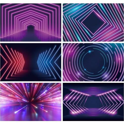 Laeacco Fluorescent Aperture Stage Scene Photo Backdrops Photography Backgrounds Baby Birthday Photocall For Photo Studio Props