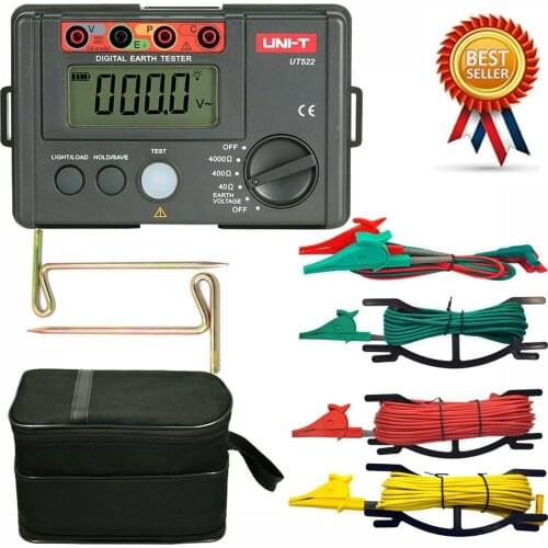 UNI-T UT522 Digital Earth Ground Insulation 0-400V 0-4000 ohm AC Insulation Resistance Tester Low Test Data Logging