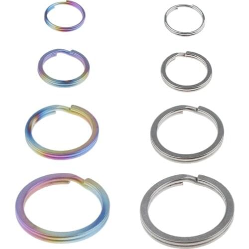 Titanium Key Ring Pocket Tool Mini Split Keychain Circle Clip Round Keychain Carabiner