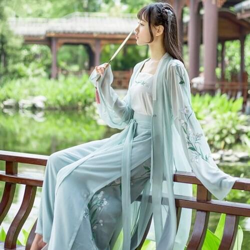 Chinese Traditional Costume Women Ancient Fairy Dancewear Lady National Folk Dance Clothing Tang Dynasty Outfit for Stage Dress