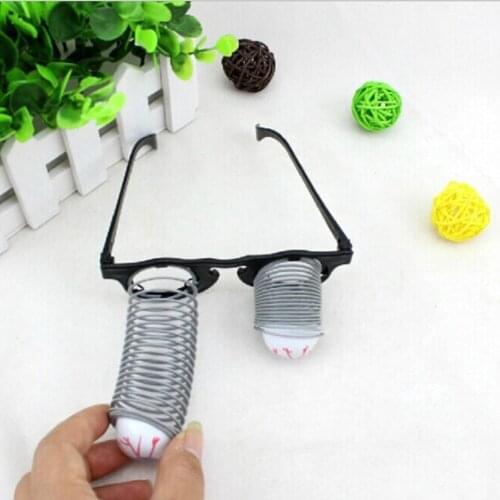 Funny Game Drooping Spring Eye Ball Glasses Gag Toy for Making Jokes with Friends Horror Halloween Costume Gift