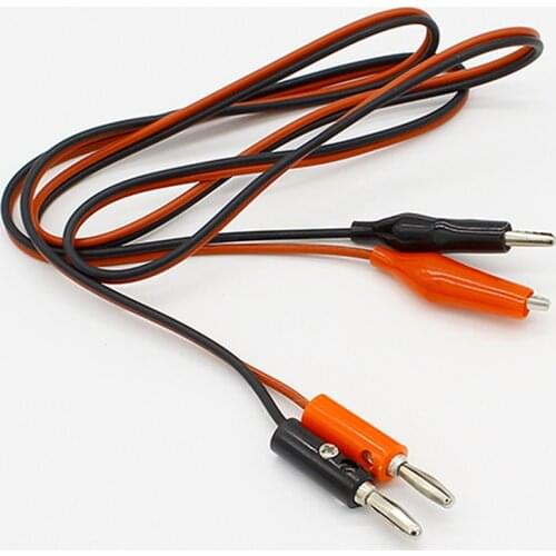 1Pcs Red and Black For Alligator Testing Cord Lead Crocodile Clip to Banana Plug for Multimeter Test Alligator Clip Wire