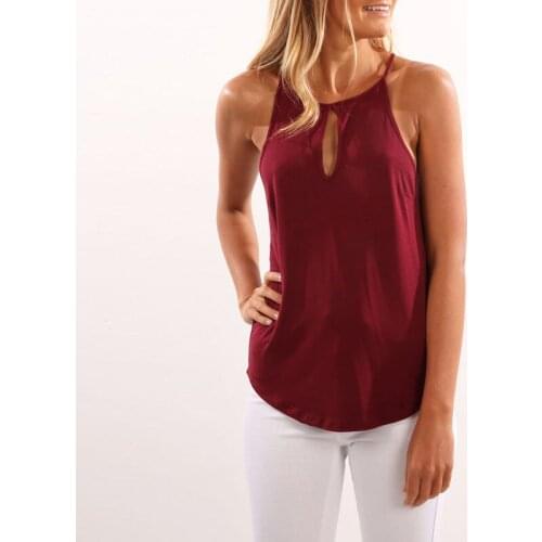 Summer Casual Camisole Hot Summer Women Sexy Sleeveless O-Neck Solid Loose Camisole Four Colors Size S-2XL