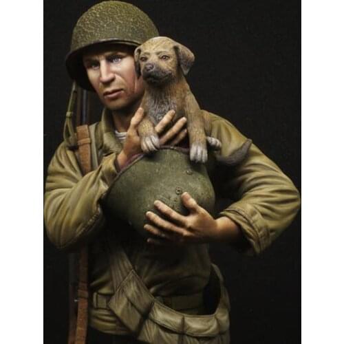1/9 Resin Bust Building Kit U.S Soldier with Dog