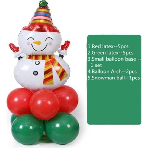 1 Set Merry Christmas Balloon Set for Home Party Santa Claus Snowman Elk Tree Foil Balloon Latex Merry Christmas Xmas Decor