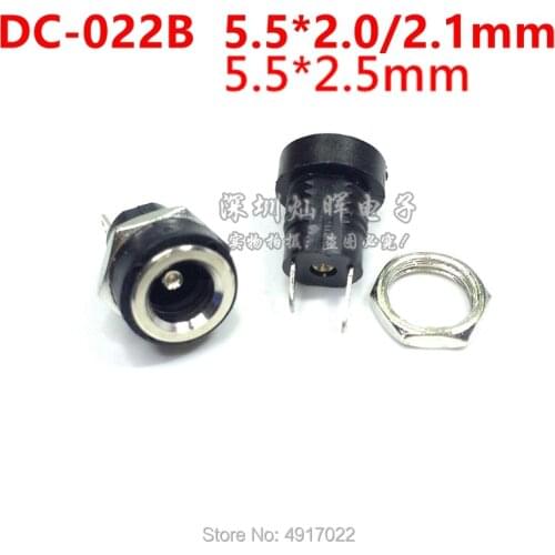 10PCS DC-022B 5.5x2.1mm 5.5 X 2.1 mm Female DC Power adapter dc jack connector DC022B DC power plug male 5.5*2.1mm 5.5*2.5 mm
