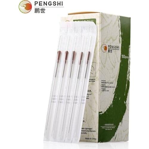 100 pcs pengshi Gamma ray sterilized acupuncture needles with tube Disposable single use acupuncture massage beauty needle