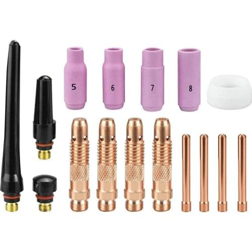 16Pcs TIG Welding Torch Accessories Nozzle Cup Collet Gasket Consumables Kit TIG Welding Torch Supplies for WP-17/18/26