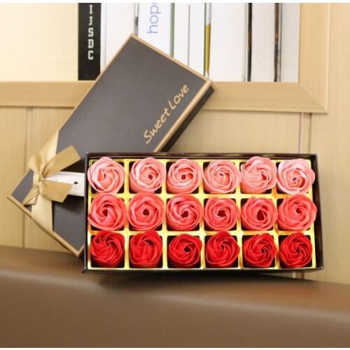 18Pcs/box Artificial Rose Flowers Wedding Birthday party supplies Valentines Day Romantic Gifts for Girls Decorations Flowers