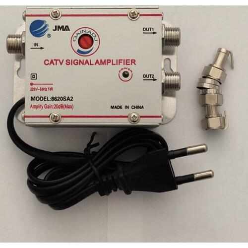 2 Way 1 in 2 out CATV Cable TV Antennas Signal Amplifier AMP Antenna Signal Booster Splitter Home TV Equipments 45Mhz to 860MHz