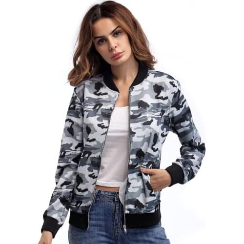 2020 Fashion Hot Selling Jacket Spring Clothing New Style WOMENS Coat Camouflage Fashion Zipper Baseball Uniform Coat Women