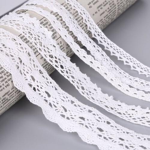 5 Yards/lot White Fabric Knitting Cotton Lace Ribbon Handmade Patchwork Lace Scrapbook Craft for DIY Apparel Sewing Accessories