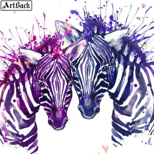 5d diy diamond painting two zebra pattern full square animal sticker mosaic rhinestone diamond embroidery crafts