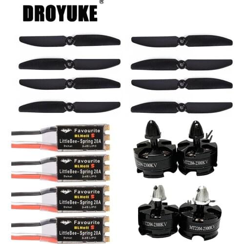 Droyuke MT2204 2300KV 2204 CW/CCW Brushless Motor&FVT Littlebee 20A BLHeli SPRING ESC for FPV Racing Quad Motor FPV Multicopter