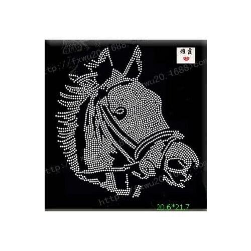 Free Shipping Rhinestones Product Type and Crystal Material rhinestone transfer horse head image