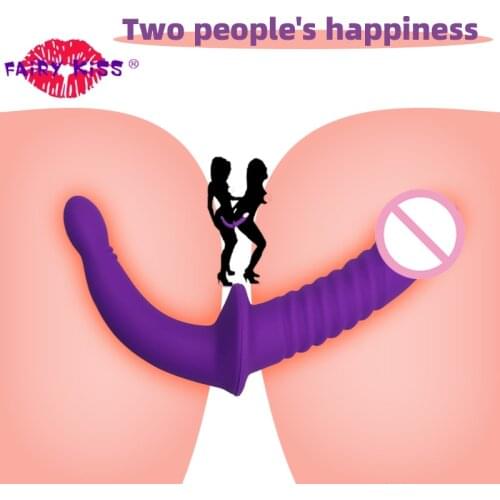 Double Penetration Dildo Strapon Two Heads Soft Silicone Dildos Lesbian Sex Female Masturbation God Ceinture Sex For Woman