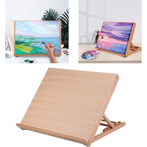 Beechwood Artist Drawing Board Large 25.6 x 18.9 inches Adjustable Wood Table Easel for Painting Drawing Sketching