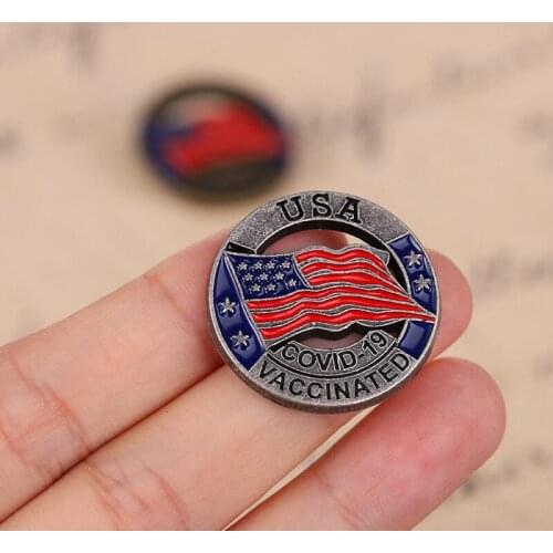 American Flag Enamel Pins Custom Medical Lapel Badge Pin Round Metal Brooch Ornament Gift To Doctors and Nurses Wholesale
