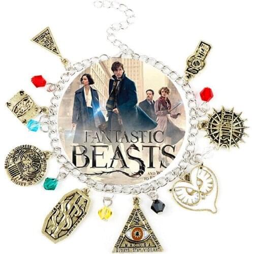Fantastic Beasts Bracelet Womens Chain Bangle Crystal Charm Lobster buckle Bracelets