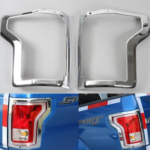 Car Truck Chromium Rear Tail Light Lamp Cover Trim Guards Auto Styling Anti-scratch Accessories For Ford F-150 F150 2015-2017