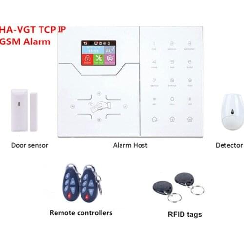 English French Texu Menu Color Display Tcp Ip Alarm GSM Alarm System Security Home Intruder Alarm System With WebIE Control