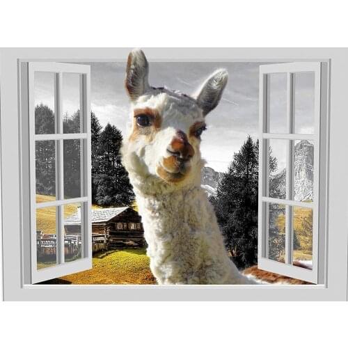 JMINE Div 5D llama alpaca window Country house Full Diamond Painting cross stitch kits art Animal 3D paint by diamonds