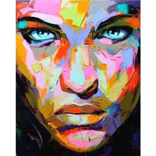 Angry colorful woman Figure DIY Painting By Numbers Wall Art Picture Acrylic Painting For Home Decoration Drop Shipping 60x75cm