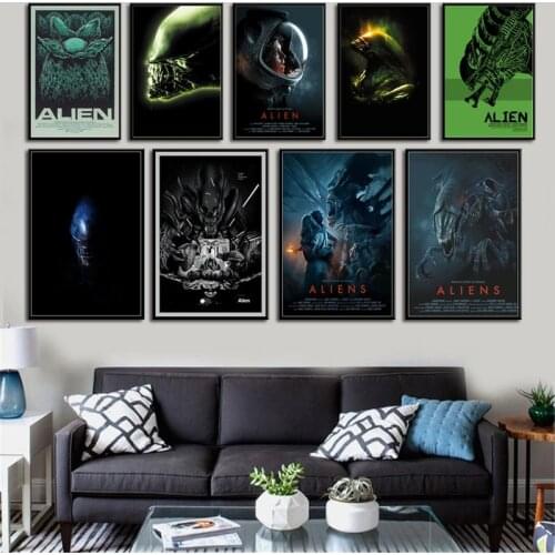 Classic Alien Horror Movie Series Art Home Decor Picture Quality Canvas Painting Retro Poster Bedroom Living Sofa Wall Decor