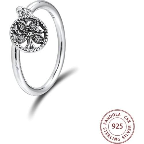 Authentic 925 Sterling Silver Tree of Life Rings for Women Wedding Engagement Ring Fashion Jewelry Girl Lovers' Gift Wholesale