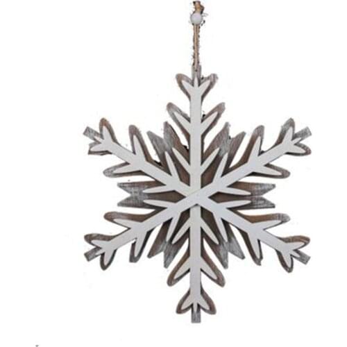 Factory direct sales Wood laser cutting hollow snowflake pendant Christmas atmosphere decoration wood crafts wholesale