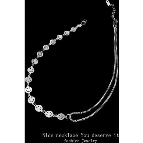 Miuoxion Fashion Retro Simple Smiley Necklace Personality Punk Party Jewelry For Women Feature Namour Charm Gift All Seasons