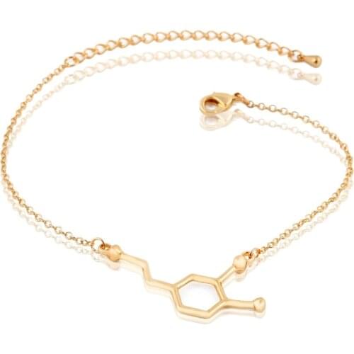 Shuangshuo Fashion Jewelry Dopamine Molecule Chain Link Bracelet for Women Chemical Molecules Women Bracelet homme Bangles SL036