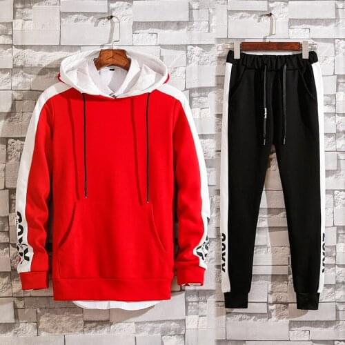 Man fall hoodies pants 2piece set sweatsuit male casual outdoor sports gym joggers running tracksuits sweatpants sweat suits men