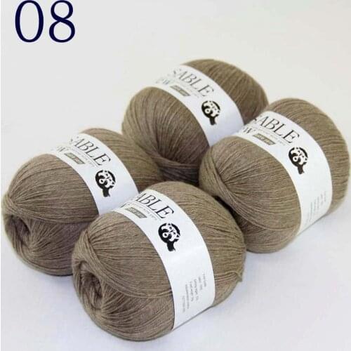 Sale Super Soft 4X50g Pure Sable Cashmere Wrap Shawls Hand Knit Wool Crochet 243-08 Khaki
