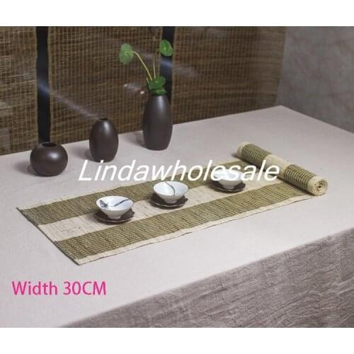 Retro tea flag simple pastoral table cabinet flag summer cloth ramie table flag modern Chinese tea table runner